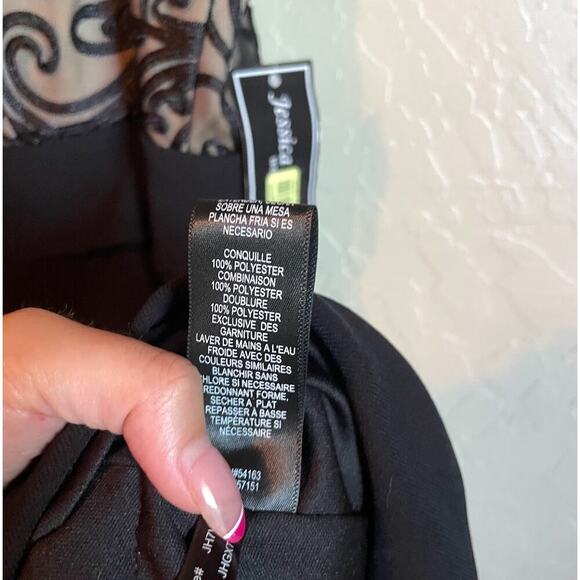 Jessica Howard NWT Black Embellished Lace Tiered Cocktail Dress - Size 22W - Picture 7 of 14